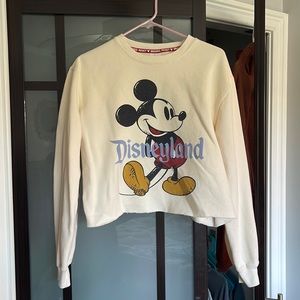 Cropped Mickey Mouse sweater in off white